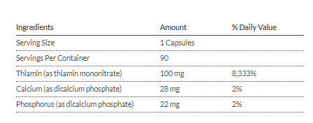 Tabla Nutricional